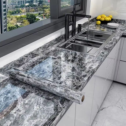 Marble Peel and Stick Wallpaper Waterproof Self Adhesive Kitchen Wall Sticker Roll