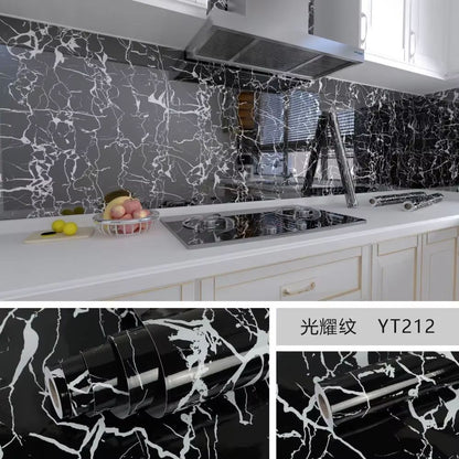 Marble Peel and Stick Wallpaper Waterproof Self Adhesive Kitchen Wall Sticker Roll