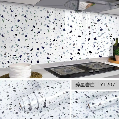 Marble Peel and Stick Wallpaper Waterproof Self Adhesive Kitchen Wall Sticker Roll