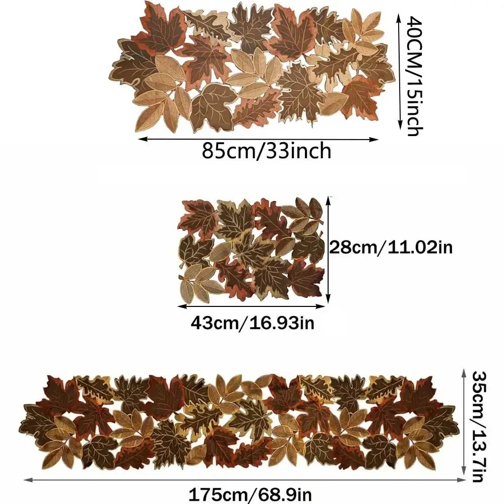 Autumn Maple Leaf Table Runner – Rustic Farmhouse Thanksgiving Table Decor