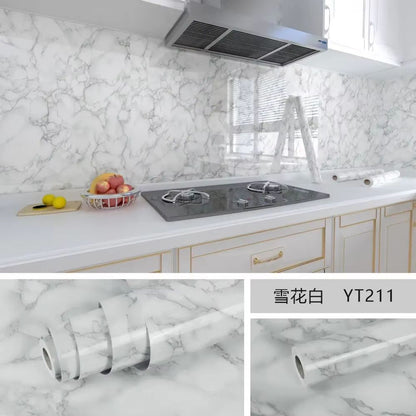 Marble Peel and Stick Wallpaper Waterproof Self Adhesive Kitchen Wall Sticker Roll