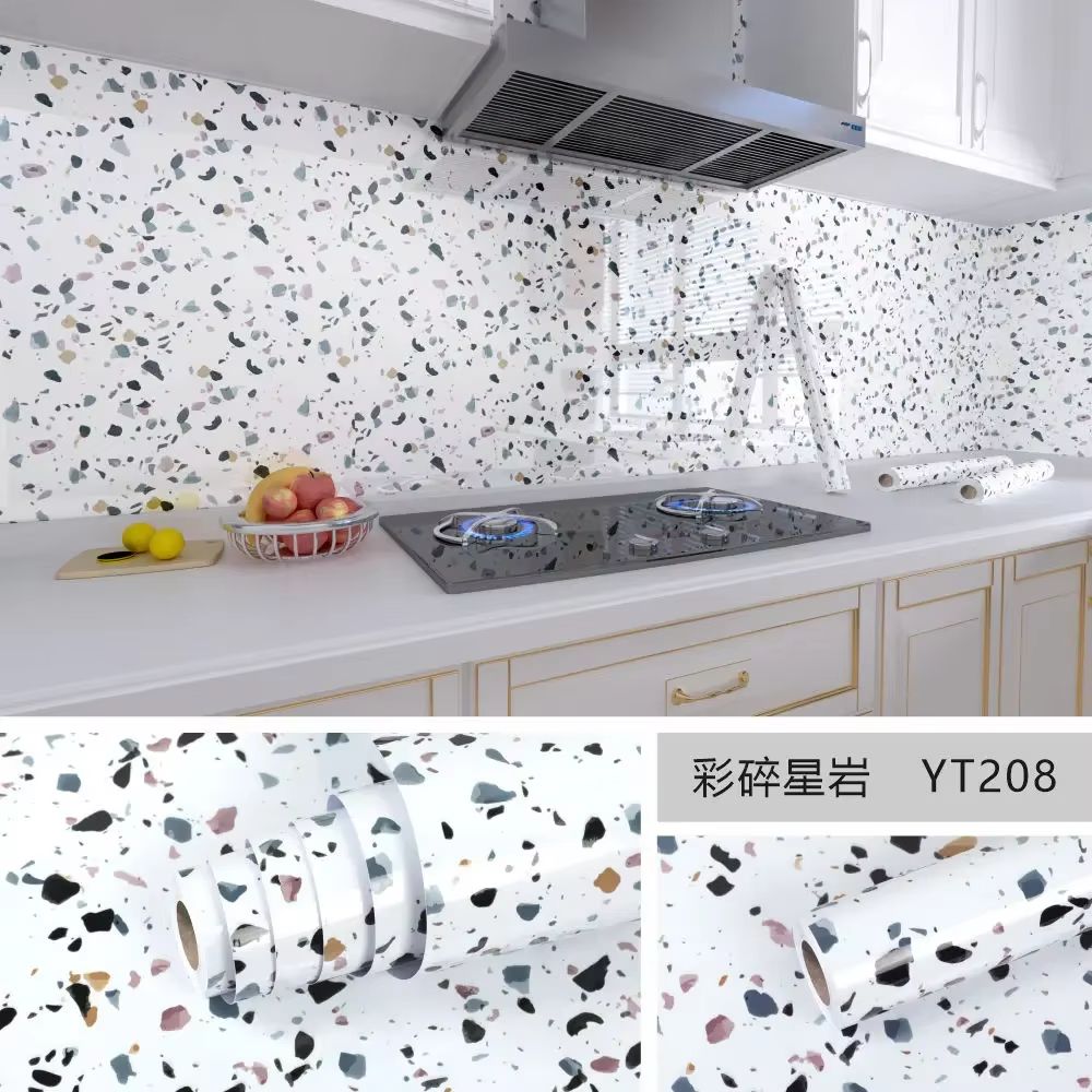Marble Peel and Stick Wallpaper Waterproof Self Adhesive Kitchen Wall Sticker Roll