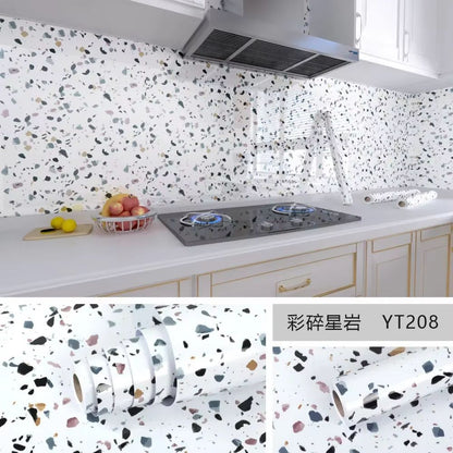 Marble Peel and Stick Wallpaper Waterproof Self Adhesive Kitchen Wall Sticker Roll