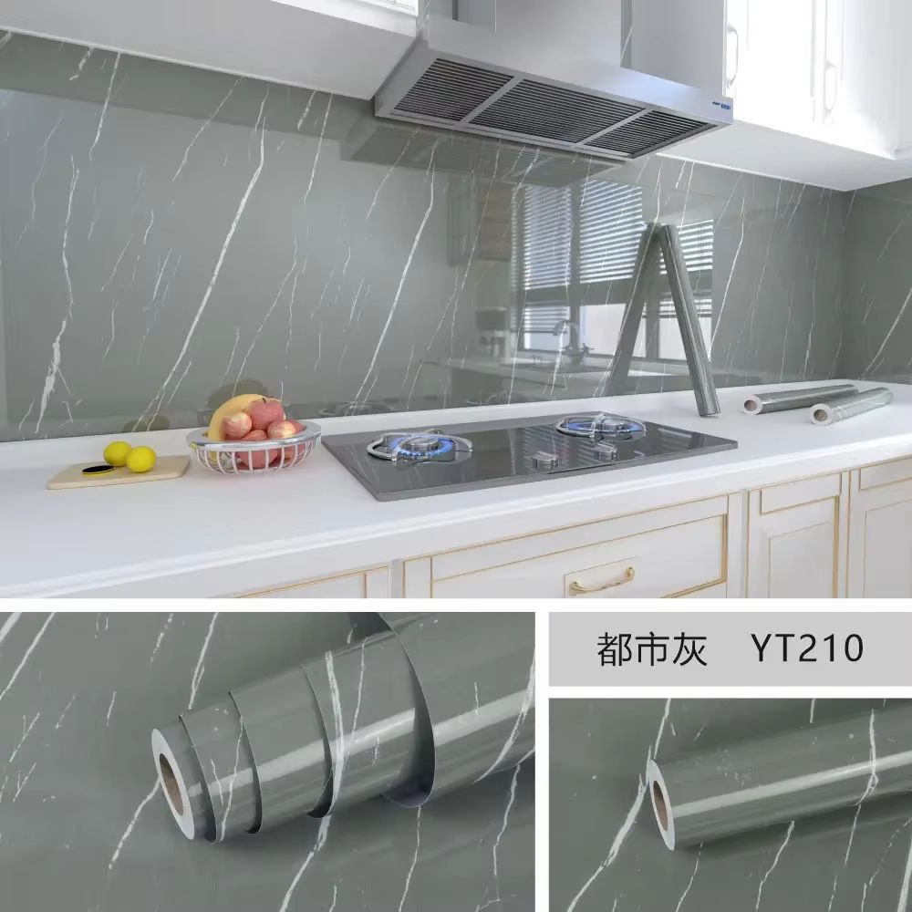 Marble Peel and Stick Wallpaper Waterproof Self Adhesive Kitchen Wall Sticker Roll