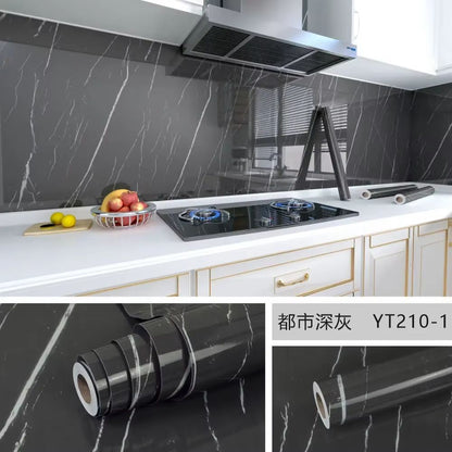 Marble Peel and Stick Wallpaper Waterproof Self Adhesive Kitchen Wall Sticker Roll
