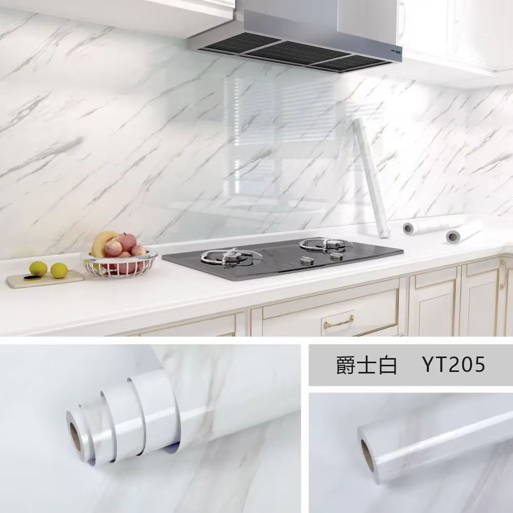 Marble Peel and Stick Wallpaper Waterproof Self Adhesive Kitchen Wall Sticker Roll