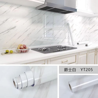 Marble Peel and Stick Wallpaper Waterproof Self Adhesive Kitchen Wall Sticker Roll