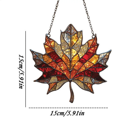 Maple Leaf Suncatcher Acrylic Window Hanging for Thanksgiving and Fall Decor
