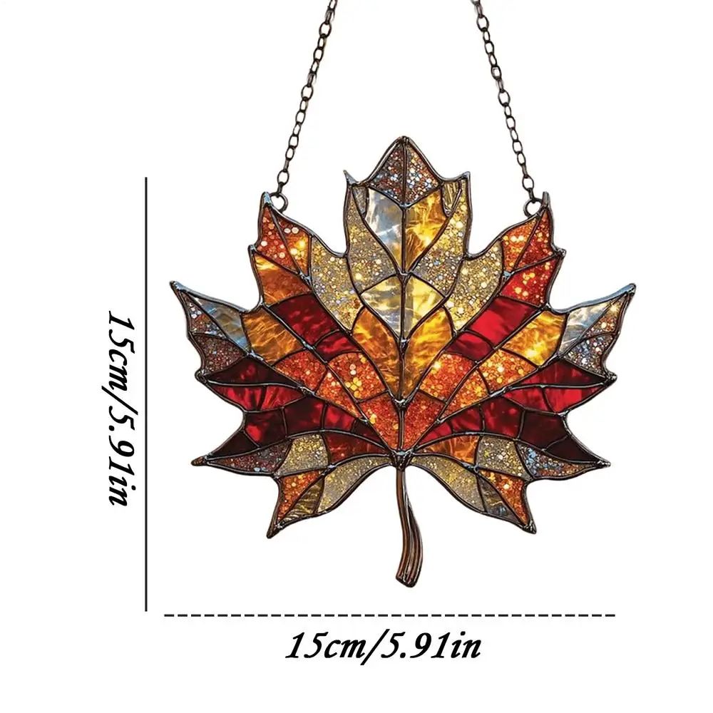 Maple Leaf Suncatcher Acrylic Window Hanging for Thanksgiving and Fall Decor
