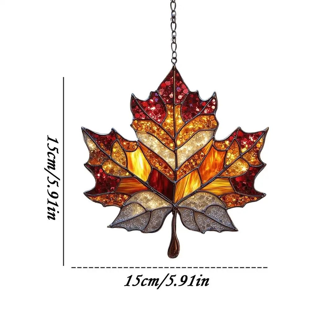 Maple Leaf Suncatcher Acrylic Window Hanging for Thanksgiving and Fall Decor