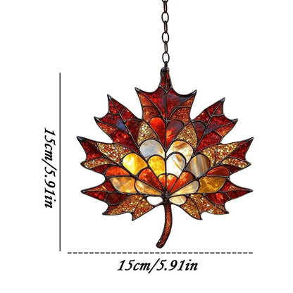Maple Leaf Suncatcher Acrylic Window Hanging for Thanksgiving and Fall Decor