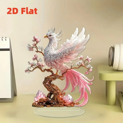 Crystal Phoenix Statue Desktop Decor