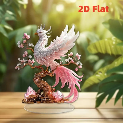 Crystal Phoenix Statue Desktop Decor