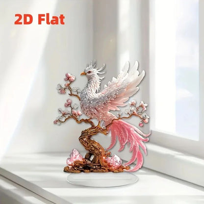 Crystal Phoenix Statue Desktop Decor