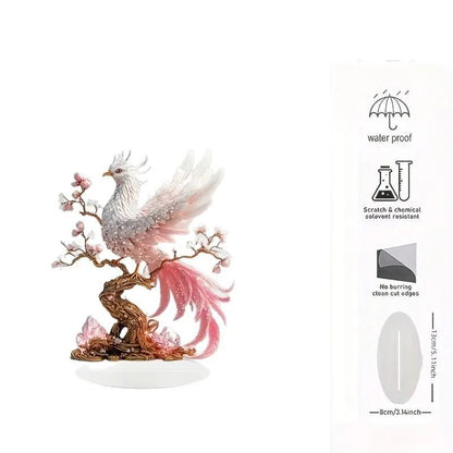 Crystal Phoenix Statue Desktop Decor