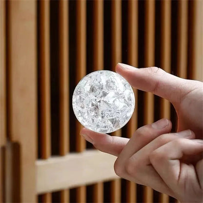 Ice Crack Crystal Glass Ball – K9 Quartz Feng Shui Magic Sphere Home Decor
