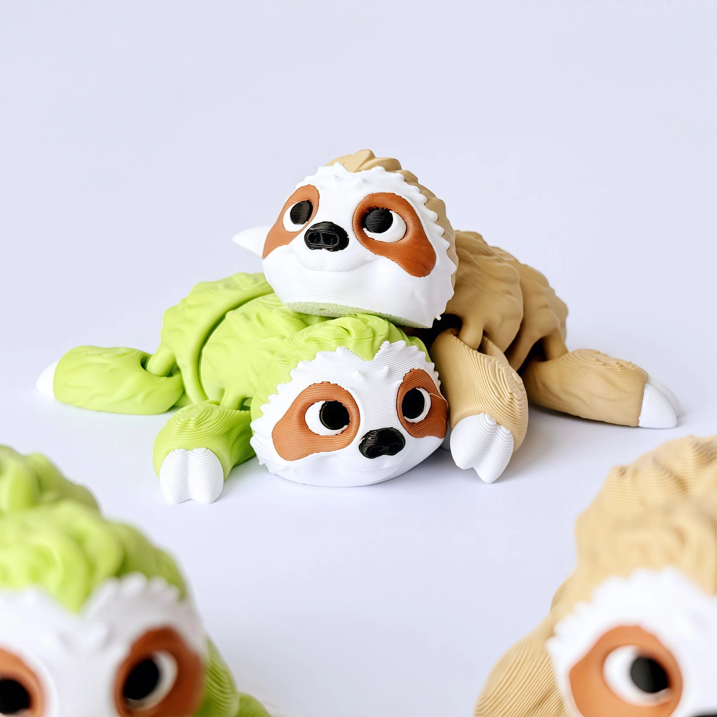 3D Articulated Sloth and Koala Figurines Set