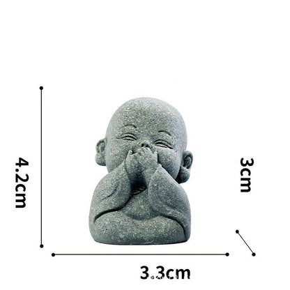 Zen Monk Statue Set Cute Little Monk Figurines Meditation Home Decor