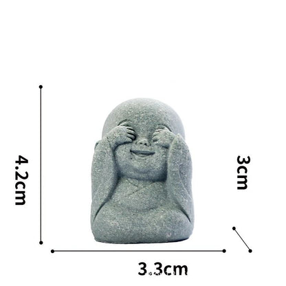 Zen Monk Statue Set Cute Little Monk Figurines Meditation Home Decor