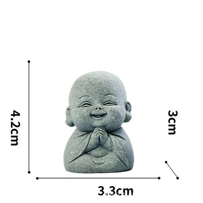 Zen Monk Statue Set Cute Little Monk Figurines Meditation Home Decor