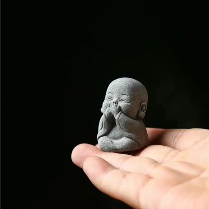 Zen Monk Statue Set Cute Little Monk Figurines Meditation Home Decor