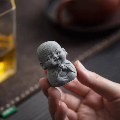 Zen Monk Statue Set Cute Little Monk Figurines Meditation Home Decor