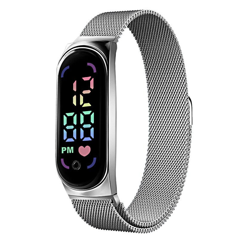 Waterproof Digital Watch for Women with LED Touch Screen and Magnetic Strap