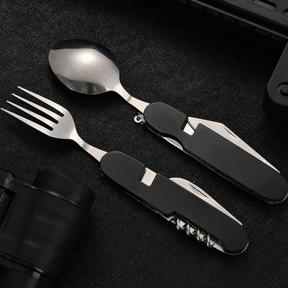 Folding Camping Utensil Set Portable Outdoor Tableware Kit