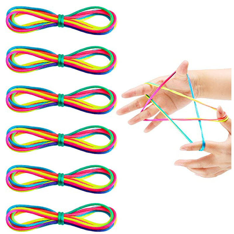 Rainbow Cat Cradle String Game for Kids Interactive Hand String Toy