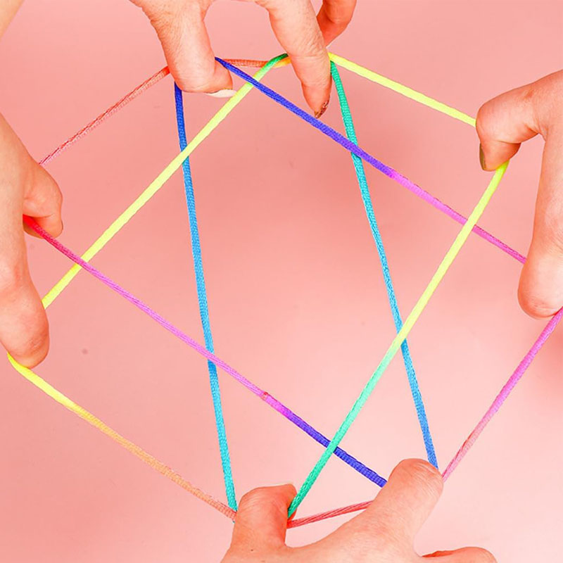 Rainbow Cat Cradle String Game for Kids Interactive Hand String Toy