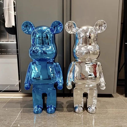 Luxe Mirror Bear Sculpture Resin Statue for Modern Home Decor