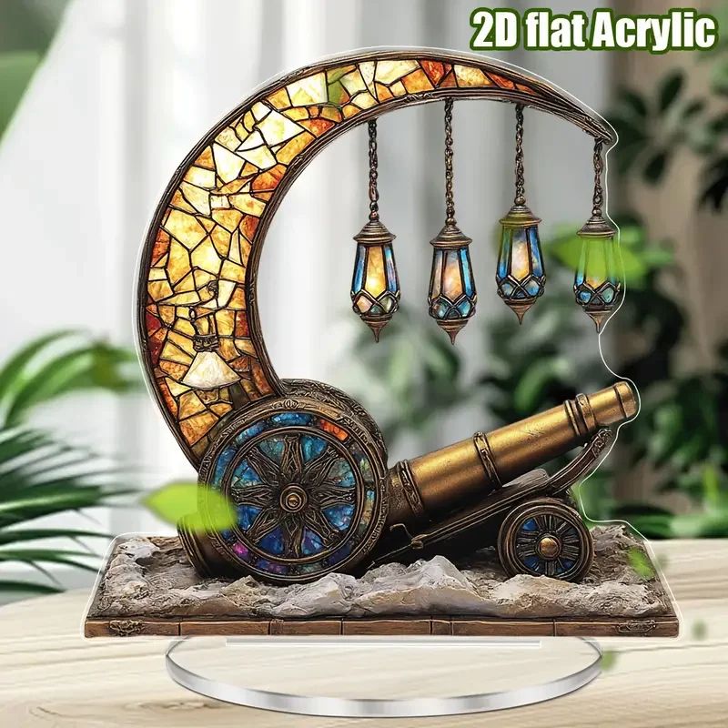 Moon Lantern Acrylic Desk Decor for Ramadan and Eid