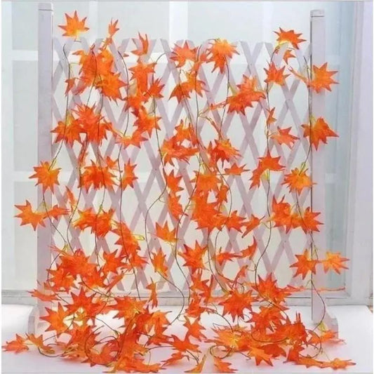 2.3M Artificial Maple Leaf Garland for Autumn & Holiday Decor