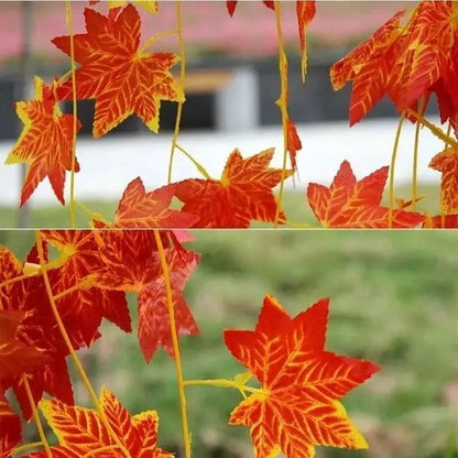 2.3M Artificial Maple Leaf Garland for Autumn & Holiday Decor