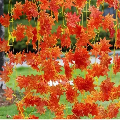 2.3M Artificial Maple Leaf Garland for Autumn & Holiday Decor