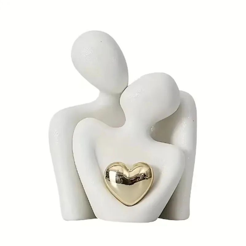 Romantic Couple Embrace Statue – Love Figurine Decor for Bedroom & Valentine's Gift