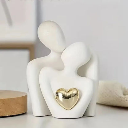 Romantic Couple Embrace Statue – Love Figurine Decor for Bedroom & Valentine's Gift