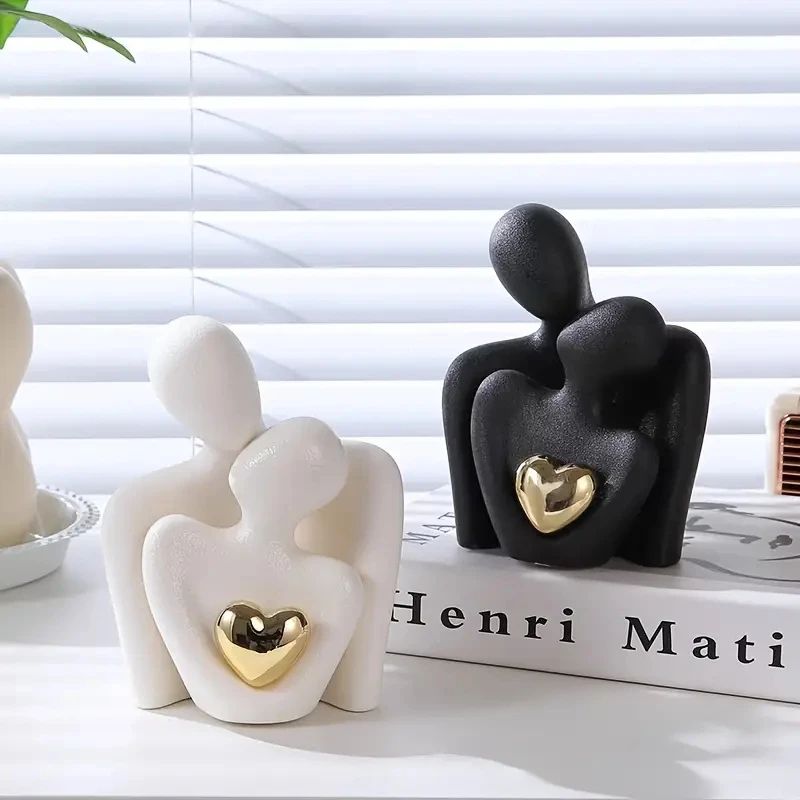 Romantic Couple Embrace Statue – Love Figurine Decor for Bedroom & Valentine's Gift