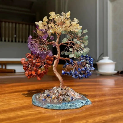 Seven Chakra Tree of Life Crystal Decor