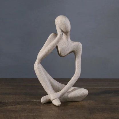 Human Contemplation Sculpture – High-Definition Minimalist Philosophical Set
