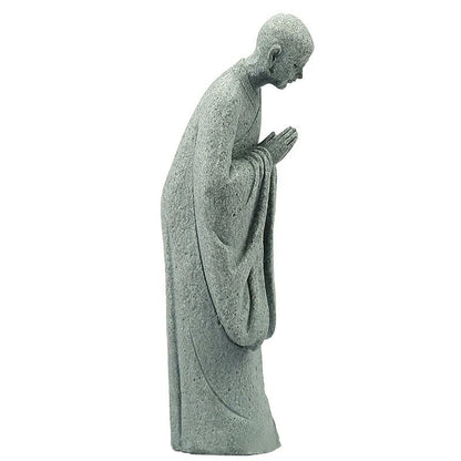 Zen Wishing Monk Resin Figurine – Buddhist Micro Landscape Decor for Aquarium, Garden & Meditation Space