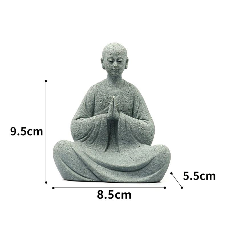 Zen Wishing Monk Resin Figurine – Buddhist Micro Landscape Decor for Aquarium, Garden & Meditation Space