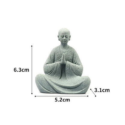 Zen Wishing Monk Resin Figurine – Buddhist Micro Landscape Decor for Aquarium, Garden & Meditation Space