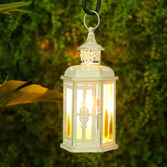 Vintage Metal Candle Lantern – Hanging Decorative Candle Holder for Indoor Outdoor Home & Wedding Decor