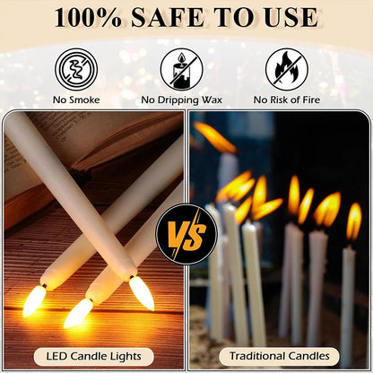 Flameless LED Taper Candles with Remote – 3D Flickering Battery Operated Candles for Home & Event Decor