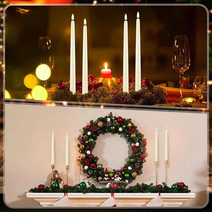 Flameless LED Taper Candles with Remote – 3D Flickering Battery Operated Candles for Home & Event Decor