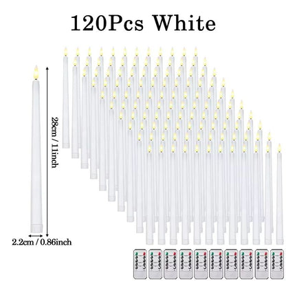 Flameless LED Taper Candles with Remote – 3D Flickering Battery Operated Candles for Home & Event Decor