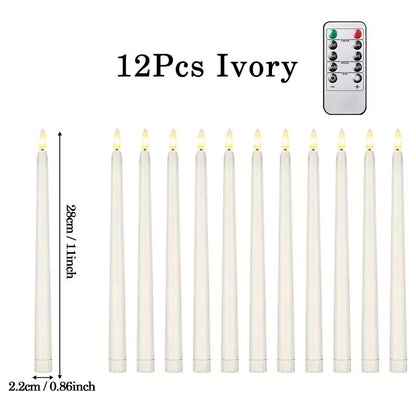 Flameless LED Taper Candles with Remote – 3D Flickering Battery Operated Candles for Home & Event Decor