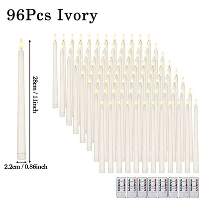 Flameless LED Taper Candles with Remote – 3D Flickering Battery Operated Candles for Home & Event Decor