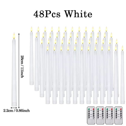 Flameless LED Taper Candles with Remote – 3D Flickering Battery Operated Candles for Home & Event Decor